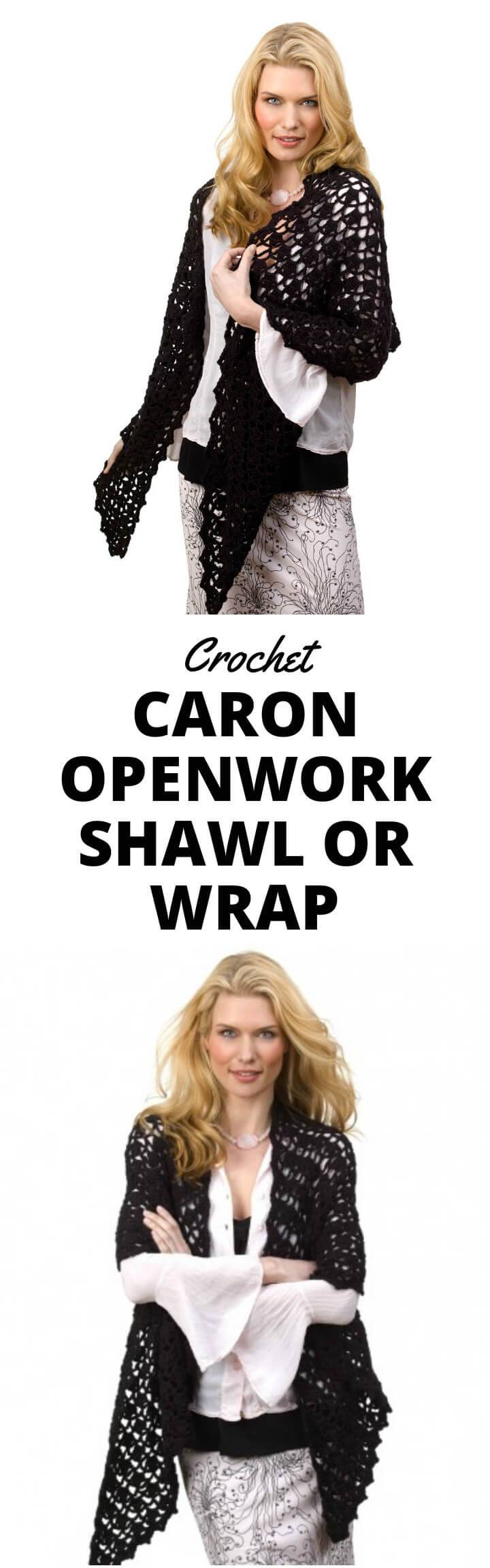 crochet caron openwork shawl